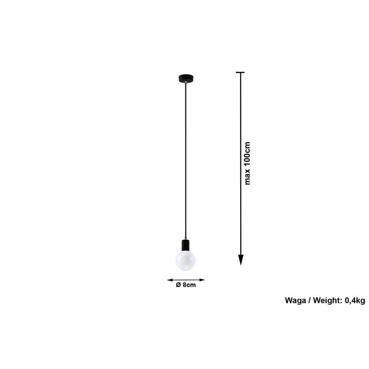 HÄNGELEUCHTE Stahl Schwarz Glas - Schwarz, Glas (8/8/100cm)
