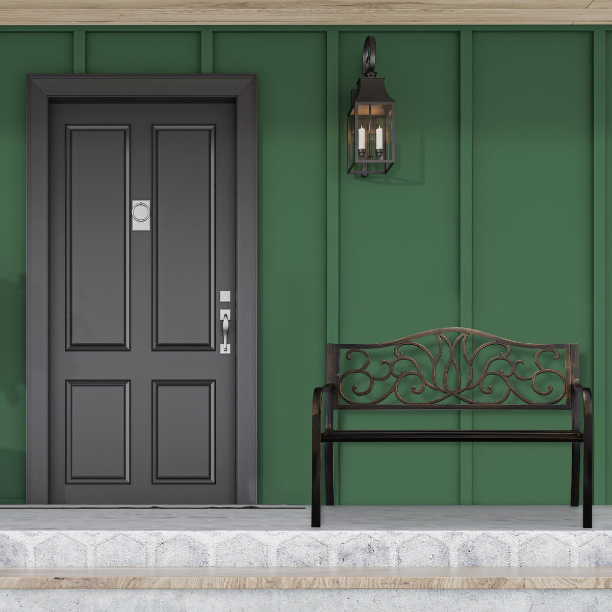 GARTENBANK - Multicolor, Metall (127.5/90/63cm) - Relaxdays