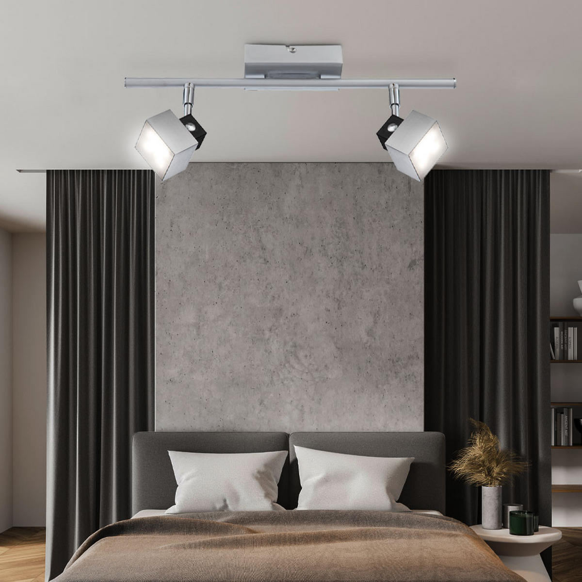 LED DECKENLEUCHTE VIKA Chrom Silber 2er Set - Silberfarben, Metall (40/6/17cm) - Globo Lighting