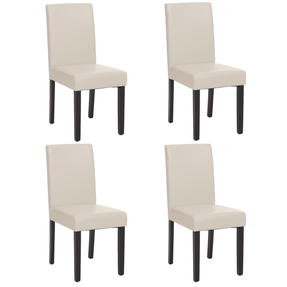 ESSZIMMERSTUHL Weiß, Dunkelbraun 4er-Set - Dunkelbraun/Weiß, Textil (43/90/56cm) - MCW