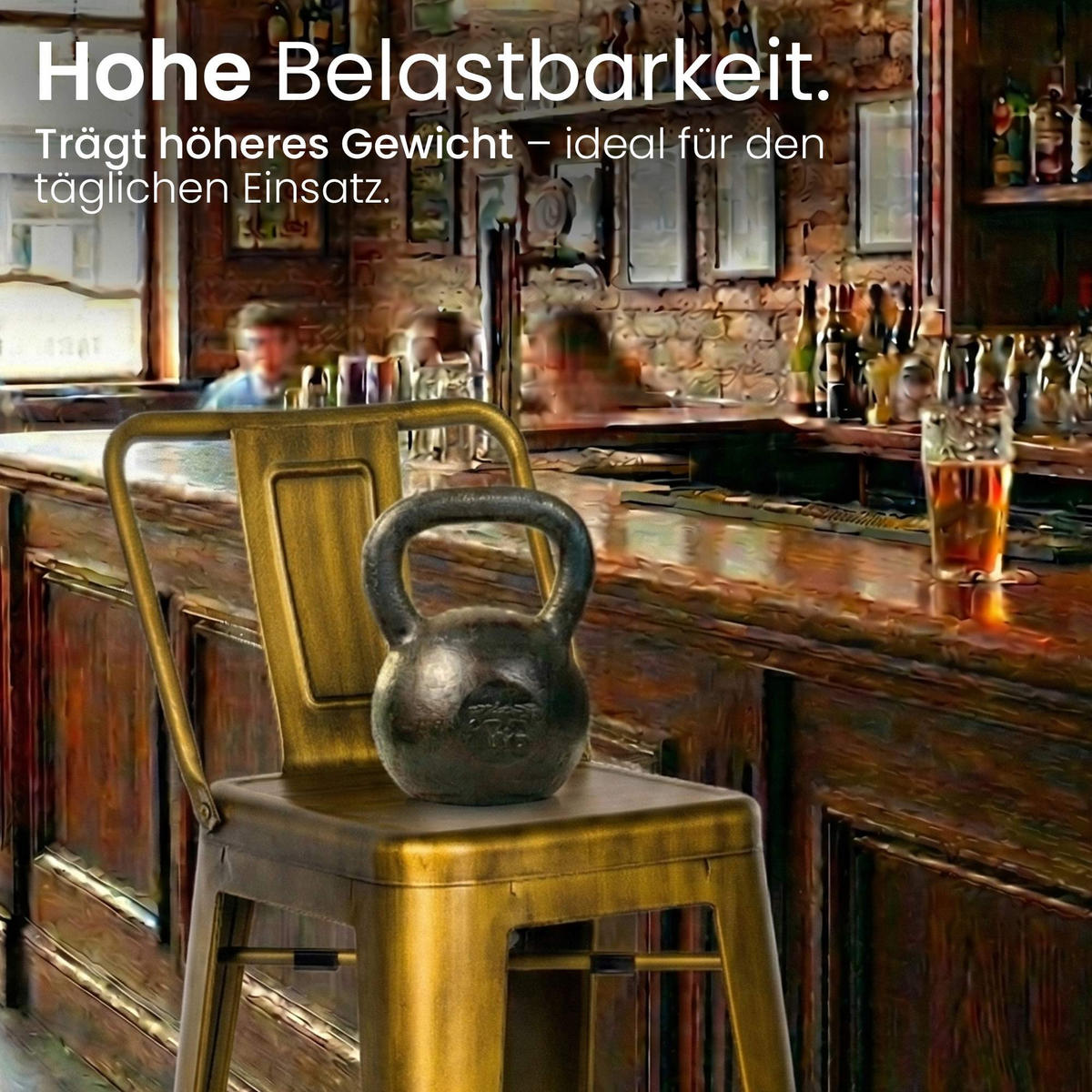 BARHOCKER 4er Set Metall Gold - Goldfarben, Metall (44/96/43cm) - CLP