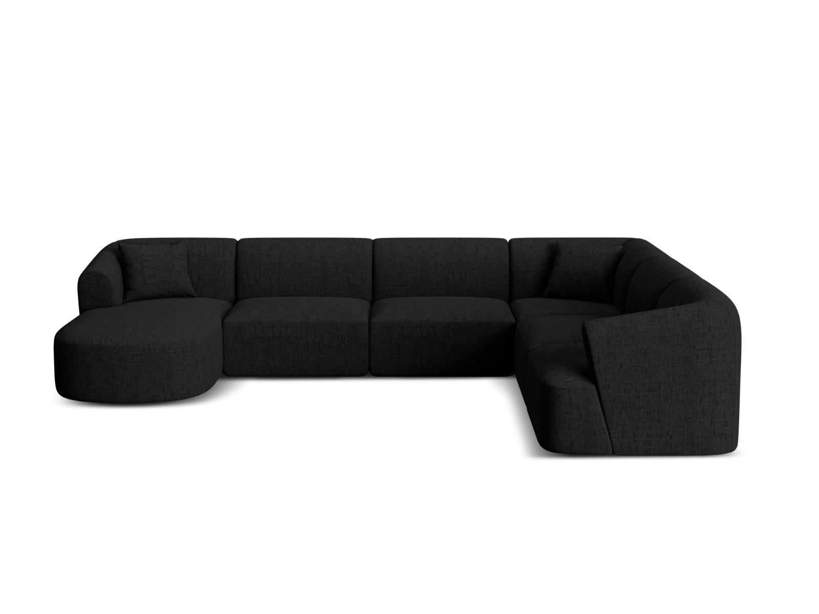 Cosmopolitan Design Modulares-Panoramasofa Schwarz 255x70x330 cm