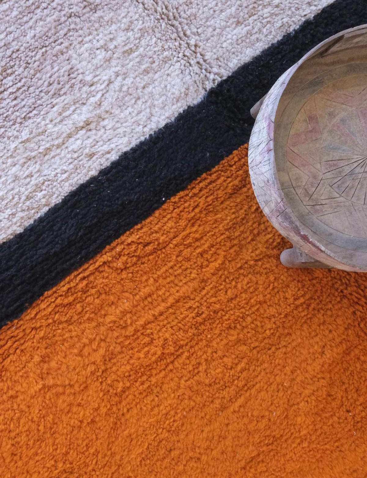 BERBERTEPPICH mit Linienmuster 220x 269 cm - Orange, Naturmaterialien (220/269cm) - AFK Living