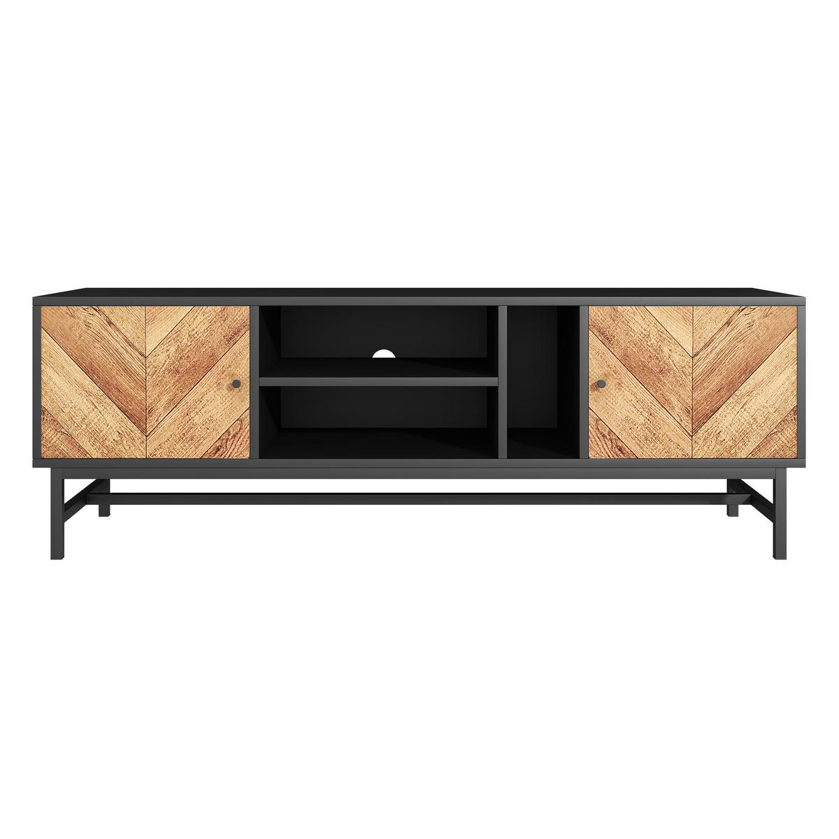 TV-SCHRANK mit Stauraum 150 cm Schwarz Holzoptik - Schwarz, Holzwerkstoff (38/55/150cm) - Beauniv