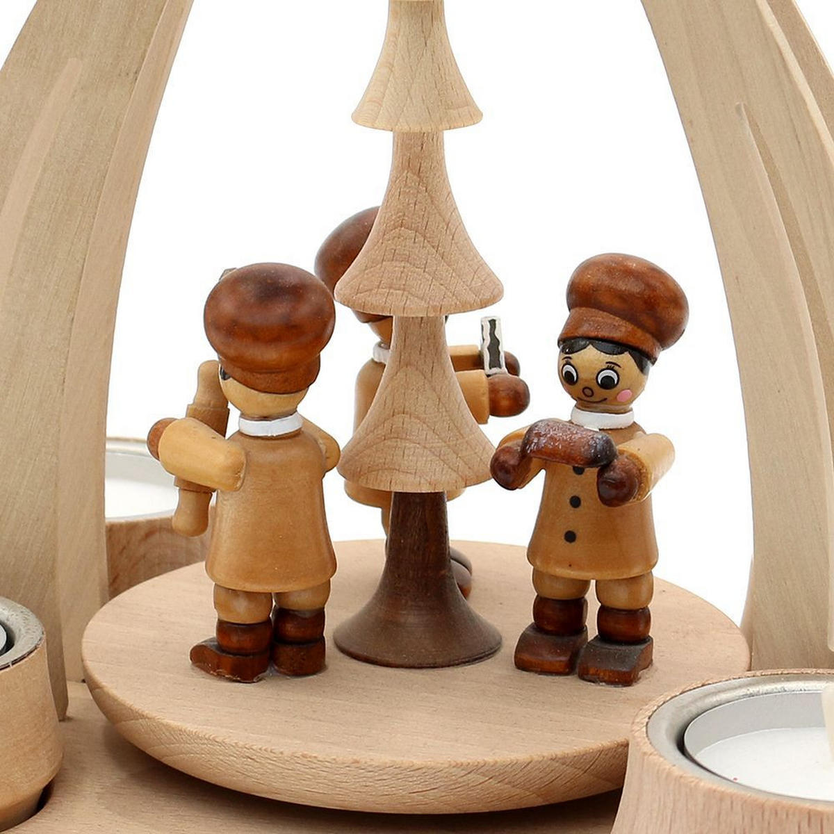 TISCH-PYRAMIDE Bäckerfiguren 14/18/24 cm - Multicolor, Holz (0.1/24/0.1cm) - Dekoteam24