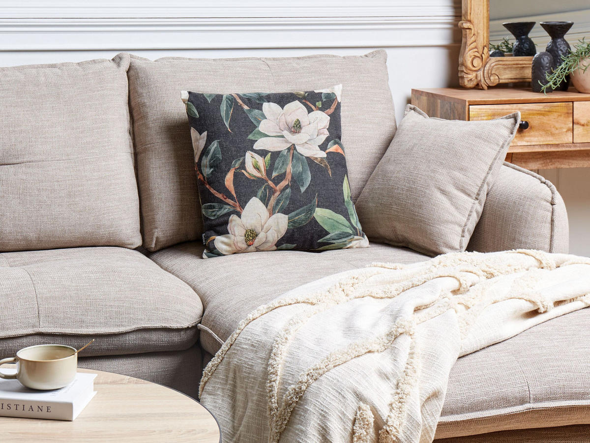 DEKOKISSEN Schwarz 45/45 cm Zahriye - Multicolor/Schwarz, Textil (45/45cm) - Beliani