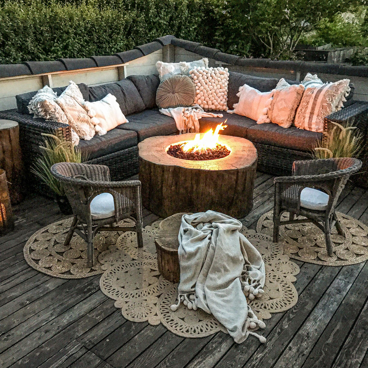 FEUERTISCH Manchester Gasfeuerstelle aus GF-Beton 106/100/43 cm - Rotbraun, Naturmaterialien (100/43/106cm) - Elementi