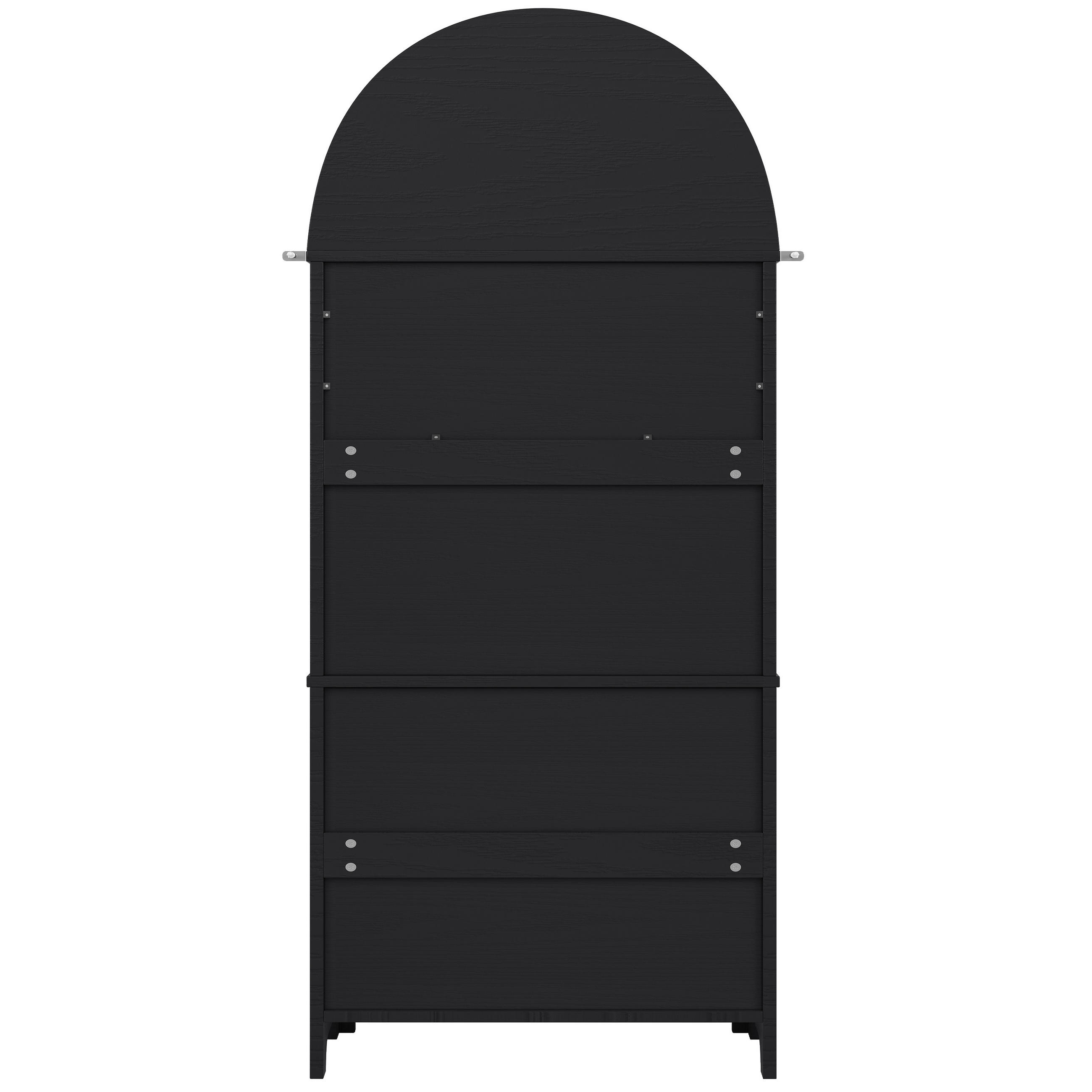 KÜCHENBUFFET, 70 x 35 x 180 cm, Schwarz, MDF - Schwarz, Holzwerkstoff (70/180/35cm) - SONNENH
