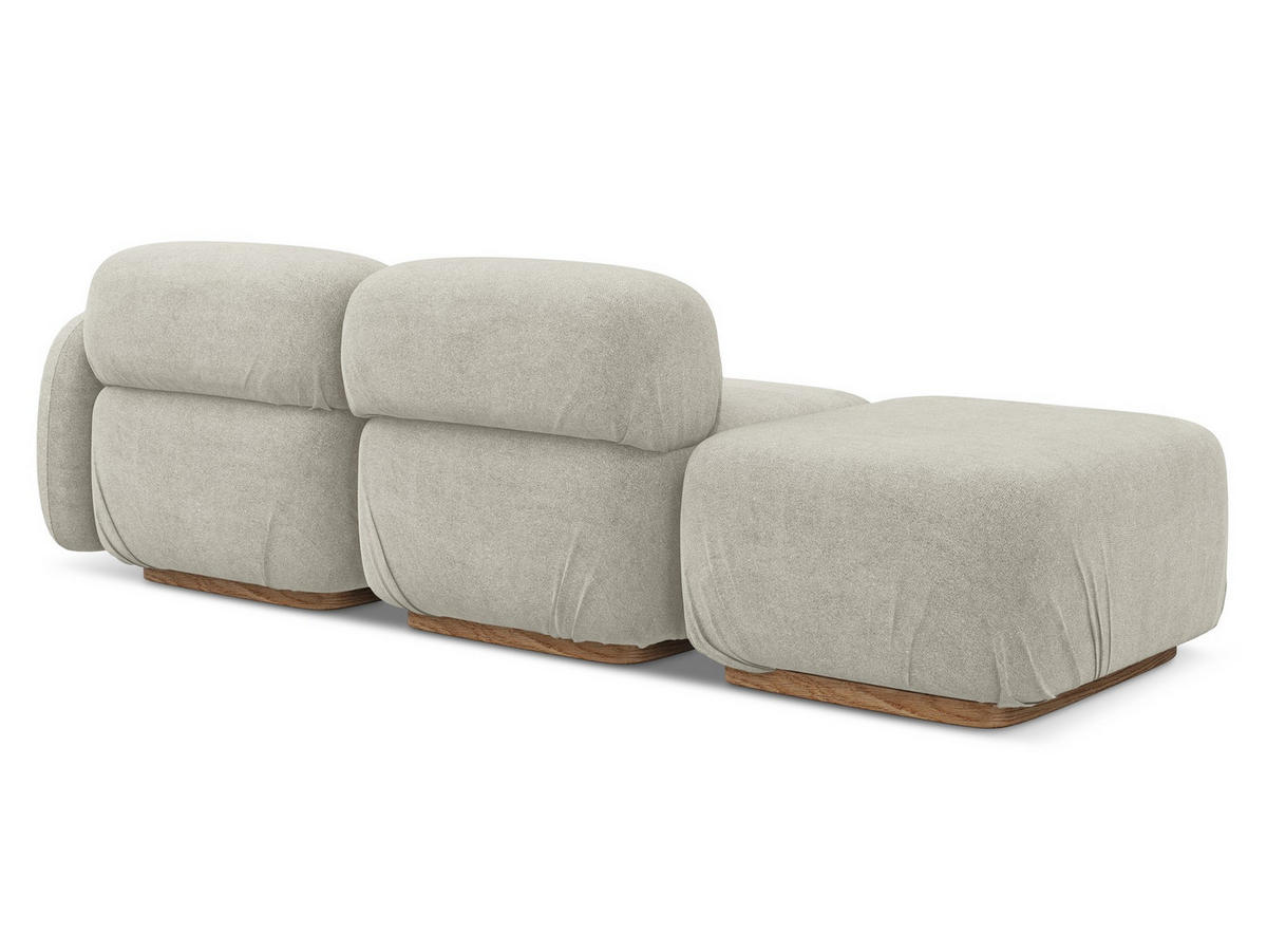 3-SITZER SOFA Links Bouclé Stoff Beige - Beige/Creme, Holz/Textil (258/73/95cm) - Makamii