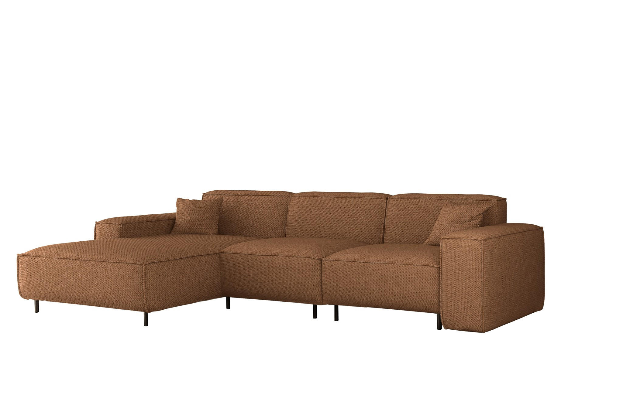 ECKSOFA Gloria In Artico - Braun, Holzwerkstoff/Textil (165/266cm) - Fun Möbel