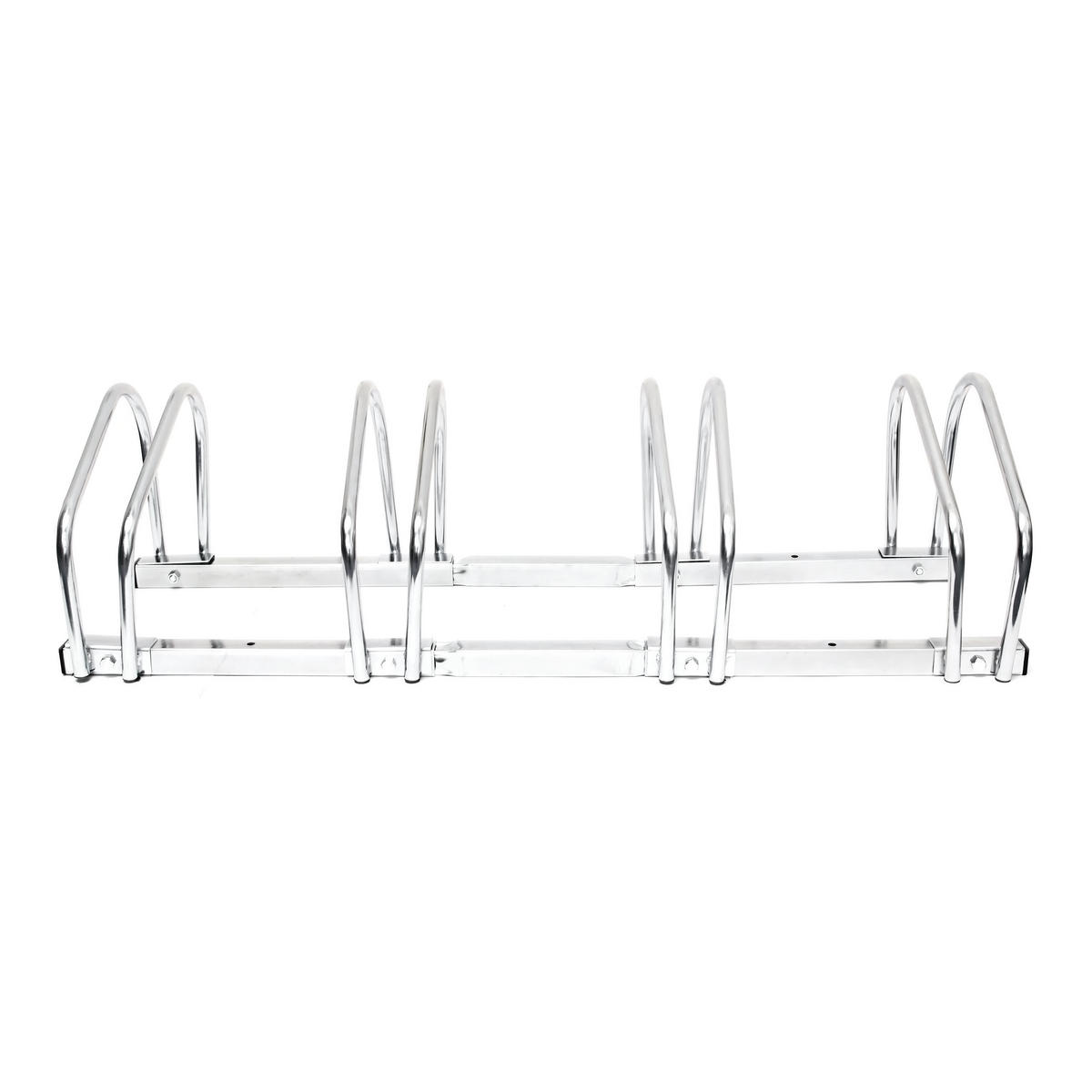 FAHRRADSTÄNDER Silber 4 Fahrräder Stahl verchromt - Silberfarben, Metall (100/26/32cm) - Relaxdays