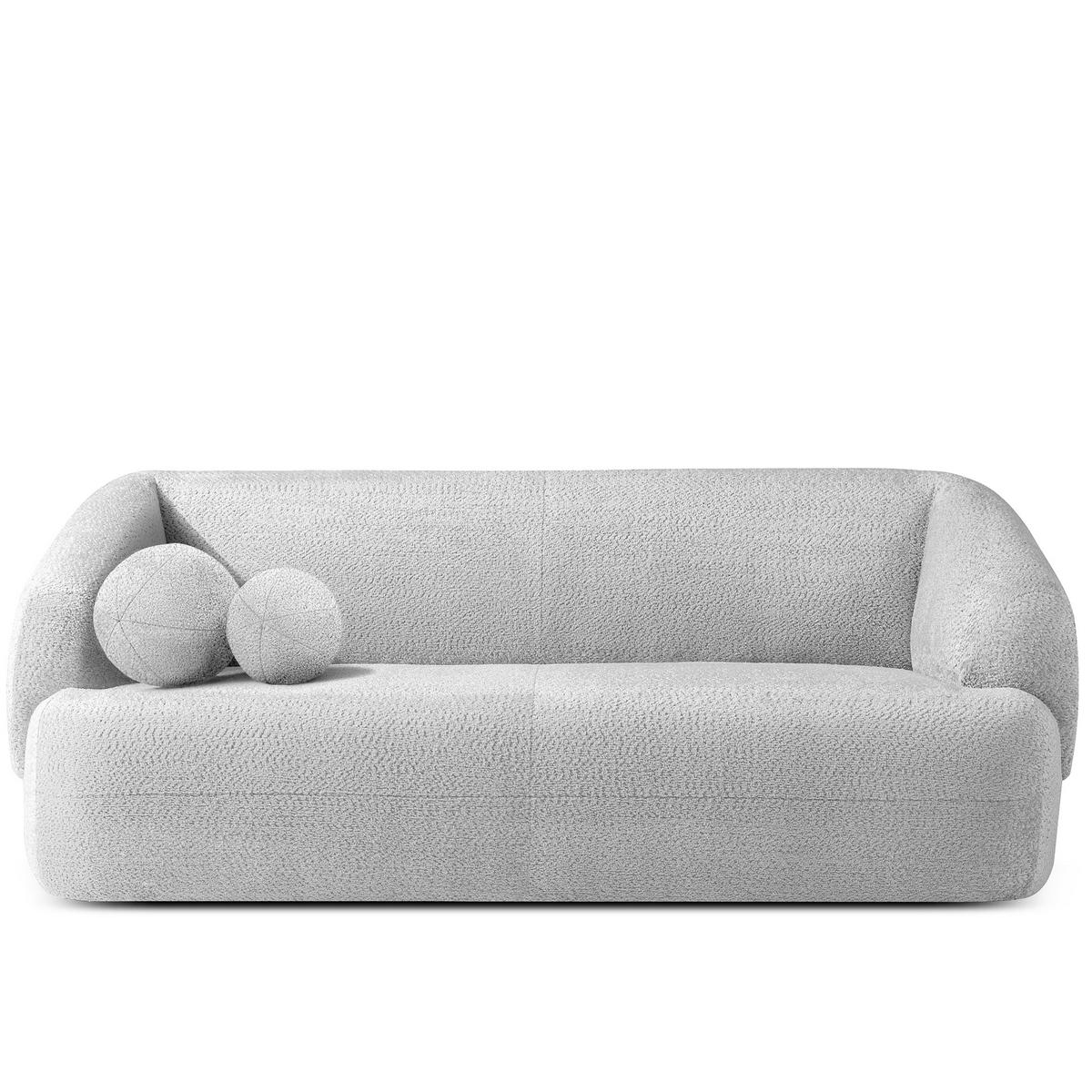 EINZELSOFA VIRA, Grau, Chenille - Schwarz/Grau, Holz/Holzwerkstoff (210/84/100cm) - KONSIMO®