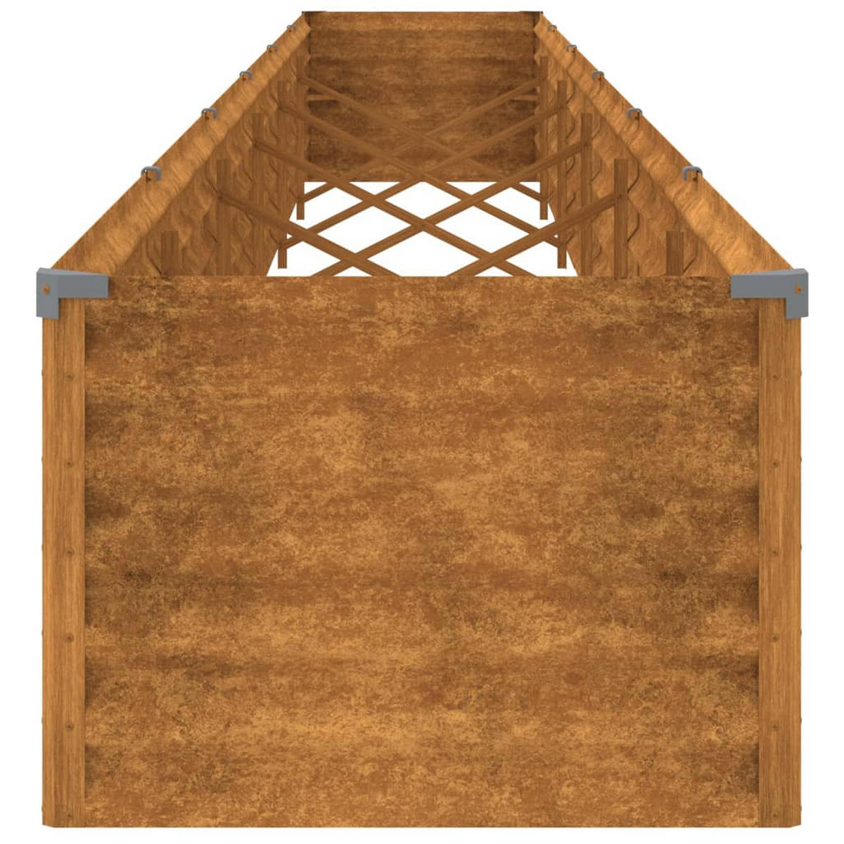 HOCHBEET aus Cortenstahl AKSEL | unten offen | 580x50x36cm - Braun, Metall (580/36/50cm) - DELUKE