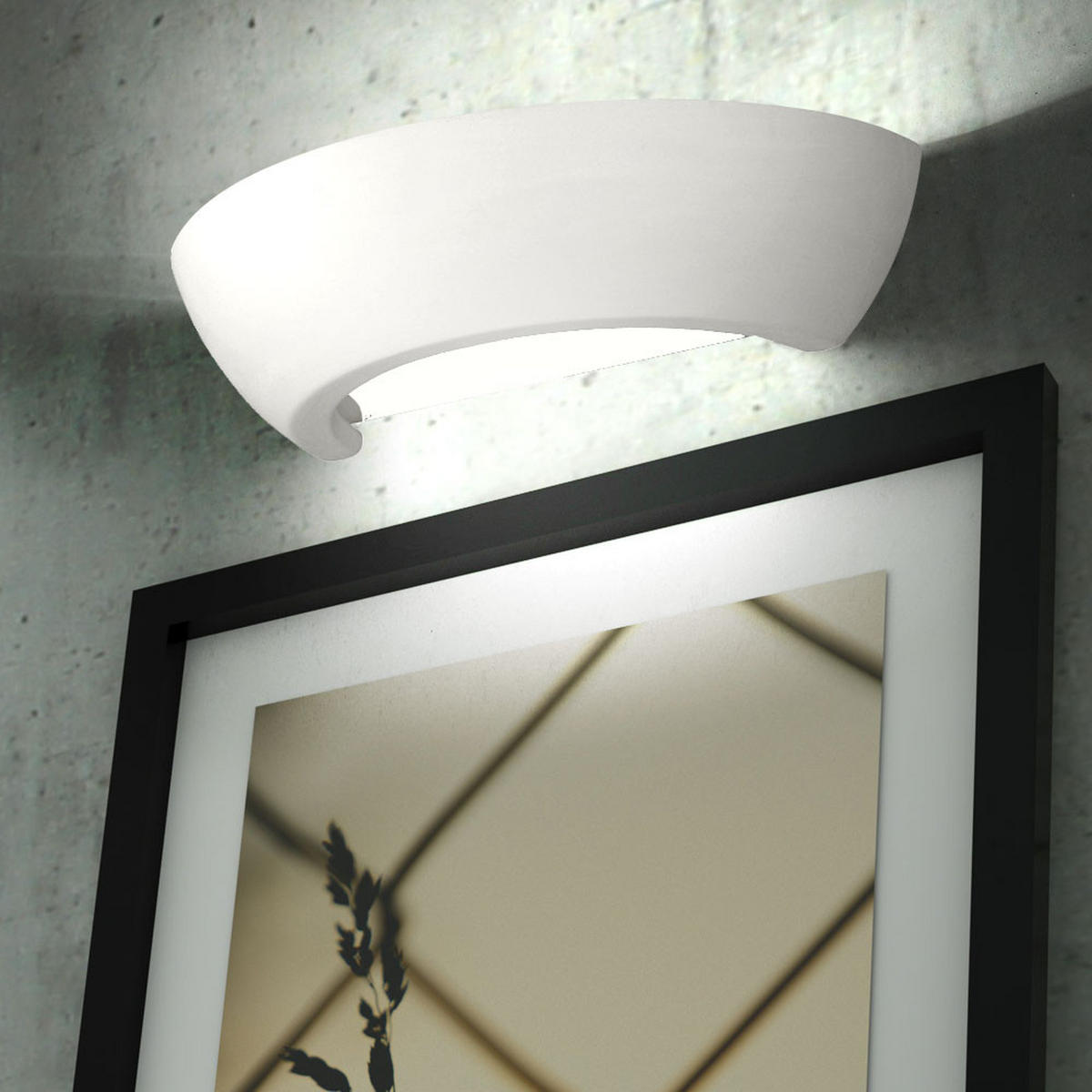 LED WANDLEUCHTE Keramik Weiß - Weiß, Glas (16/8/34cm)