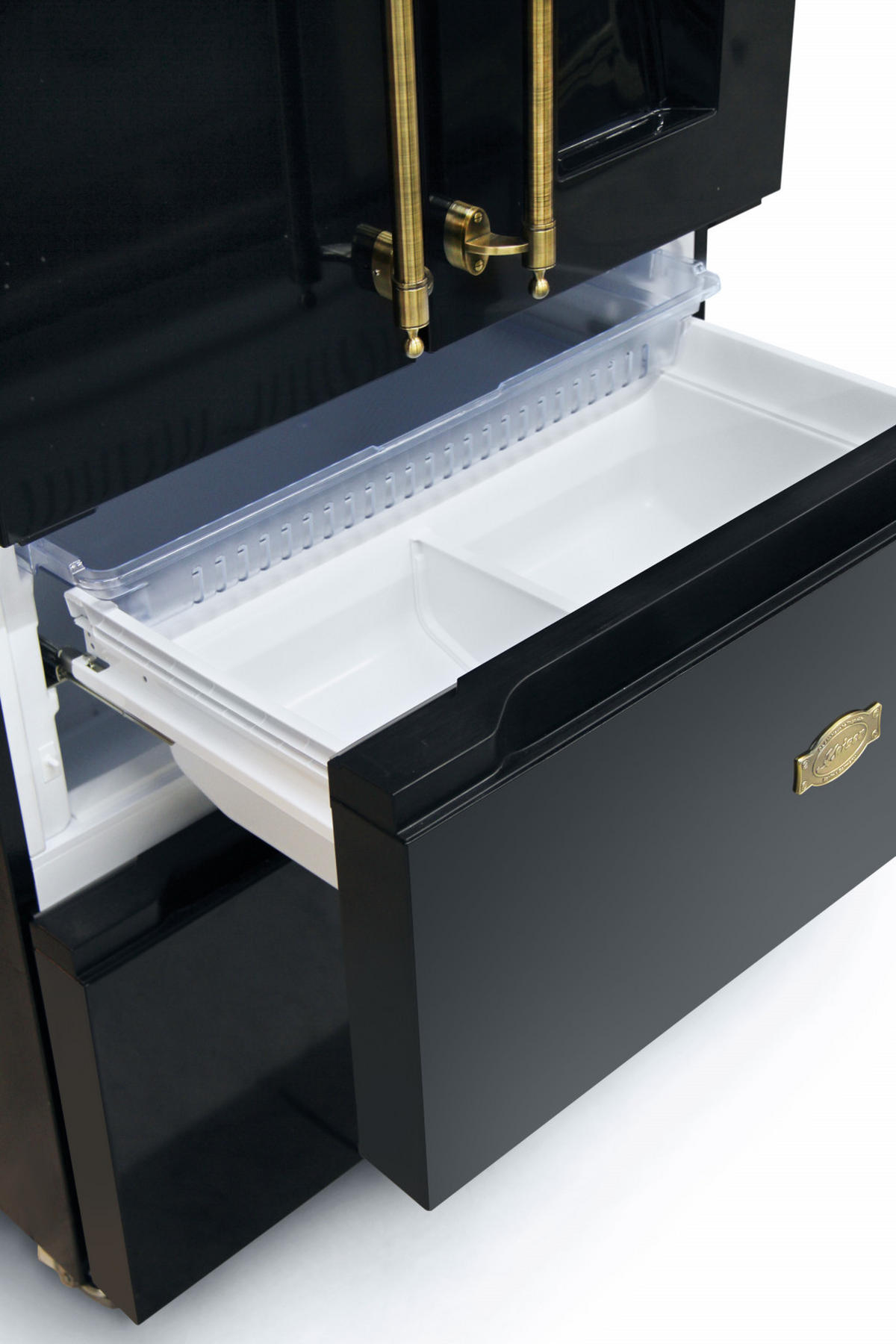 SIDE-BY-SIDE-RETRO-KÜHLSCHRANK KS 80425 Em, Schwarz, No Frost 506 L - Schwarz, Metall (83.6/183/70.6cm) - Kaiser Küchengeräte