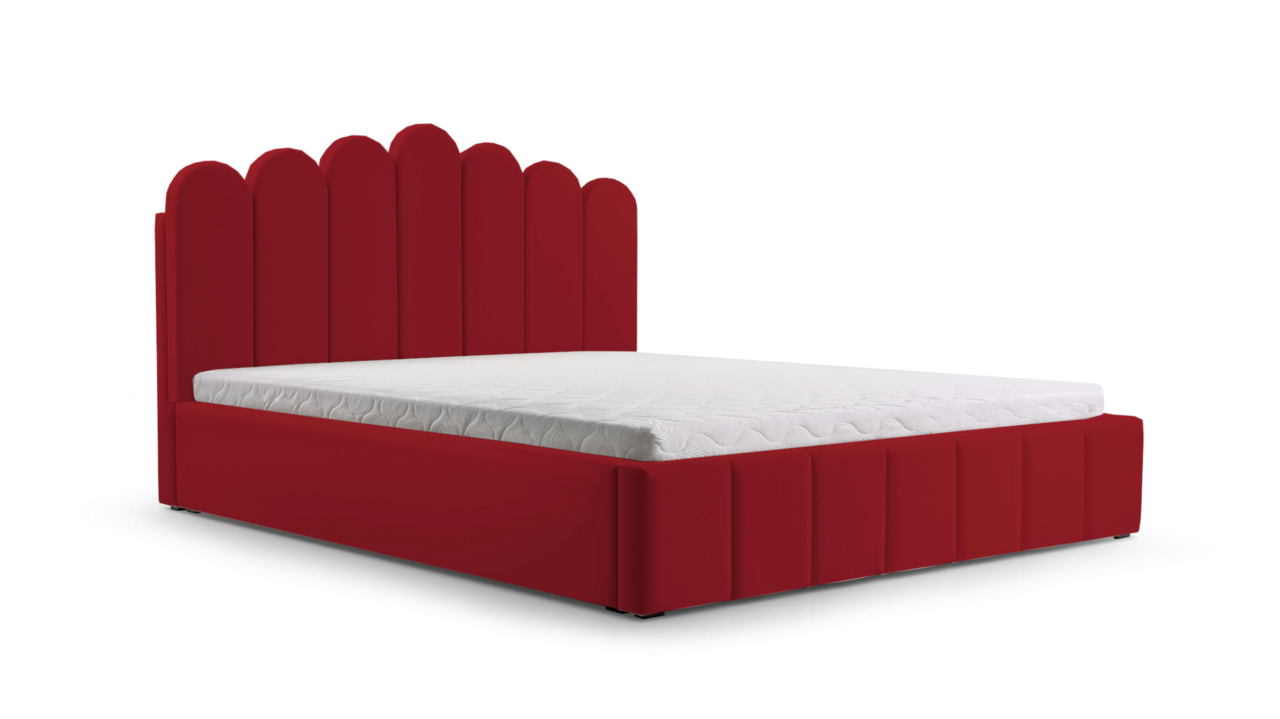 POLSTERBETT Bett 03 - 180x200 - Ruby Red - Weinrot, Holz/Textil (180/200cm) - Möblo