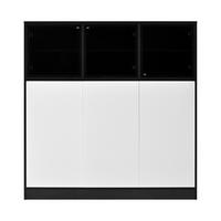 SIDEBOARD Schwarz und Weiß 100/40/105 cm - Schwarz, Glas (100/105/40cm) - PANGIVO