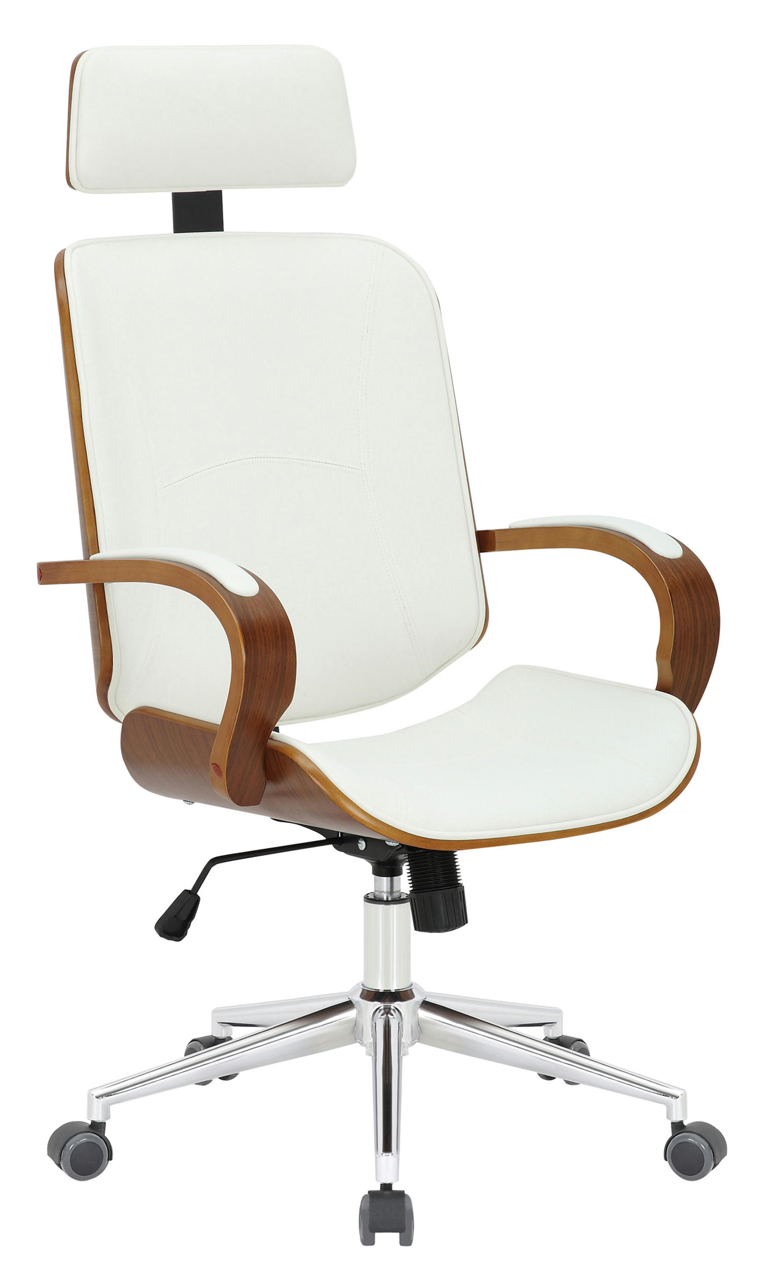 BÜROSTUHL Daytona, Walnuss/Weiß - Weiß, Textil/Metall (70/125/70cm) - TPFLiving