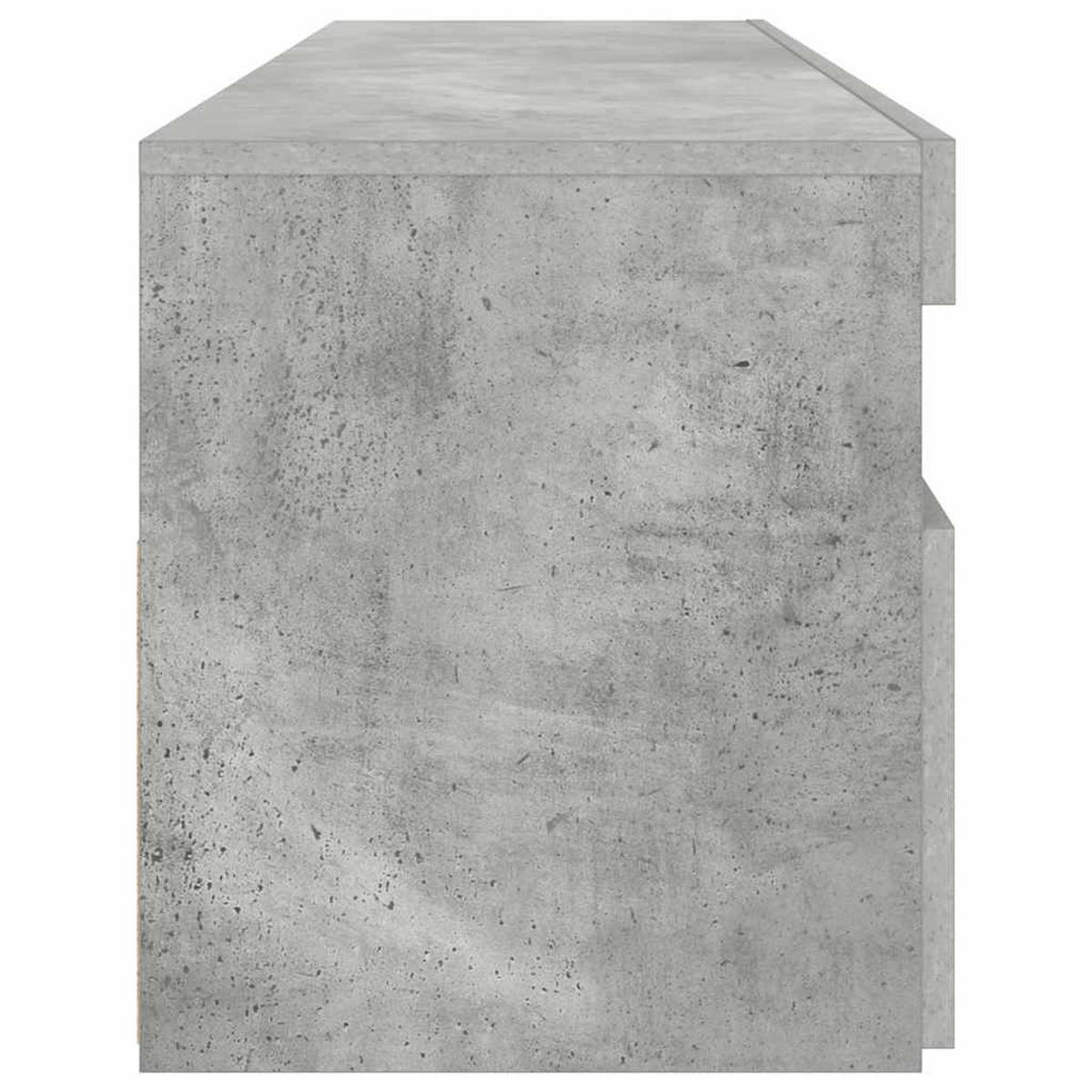 LOWBOARD mit Led-Leuchten 90/35/40 cm aus Holzwerkstoff in Betongrau - Hellgrau, Holz (90/40/35cm) - vidaXL