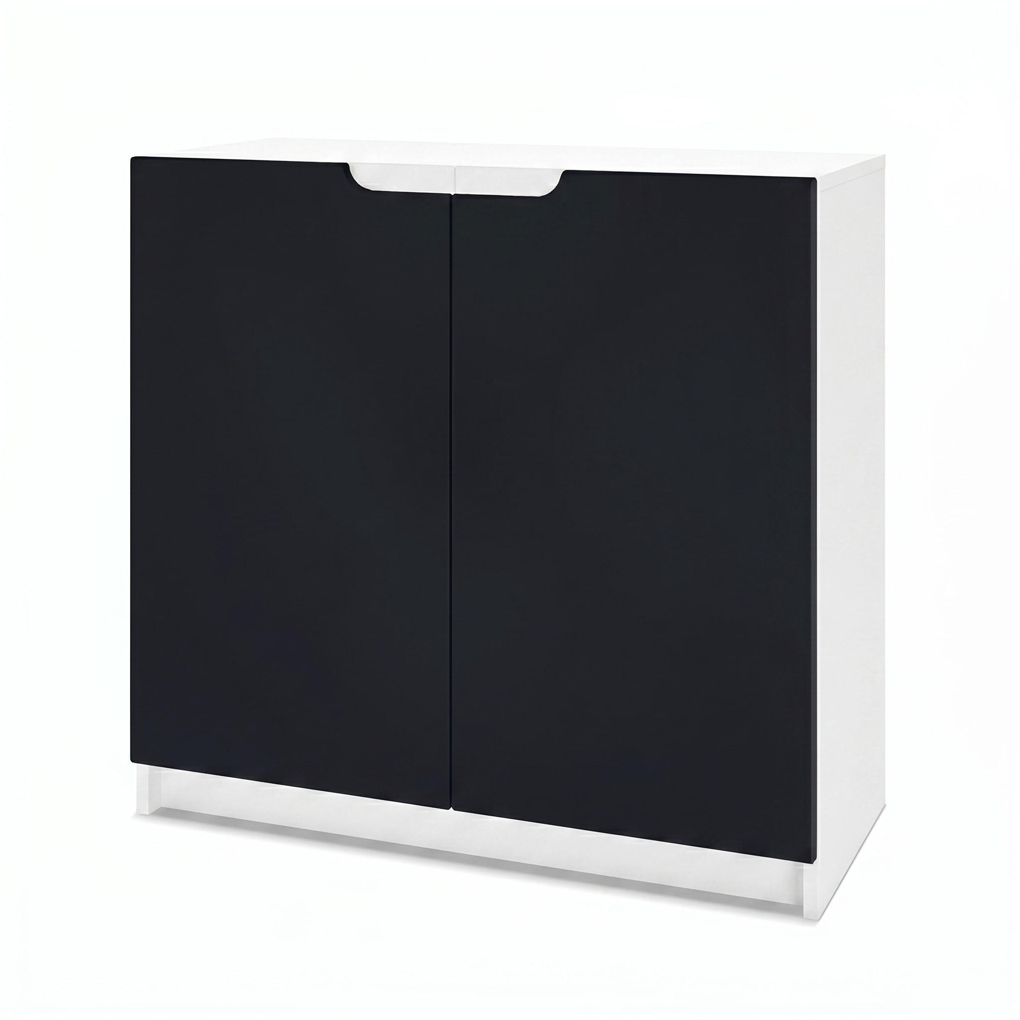 KOMMODE Logan Fronten in Schwarz matt - Schwarz, Holzwerkstoff (82/78/37cm) - Vladon
