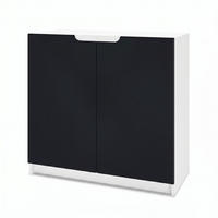 KOMMODE Logan Fronten in Schwarz matt - Schwarz, Holzwerkstoff (82/78/37cm) - Vladon
