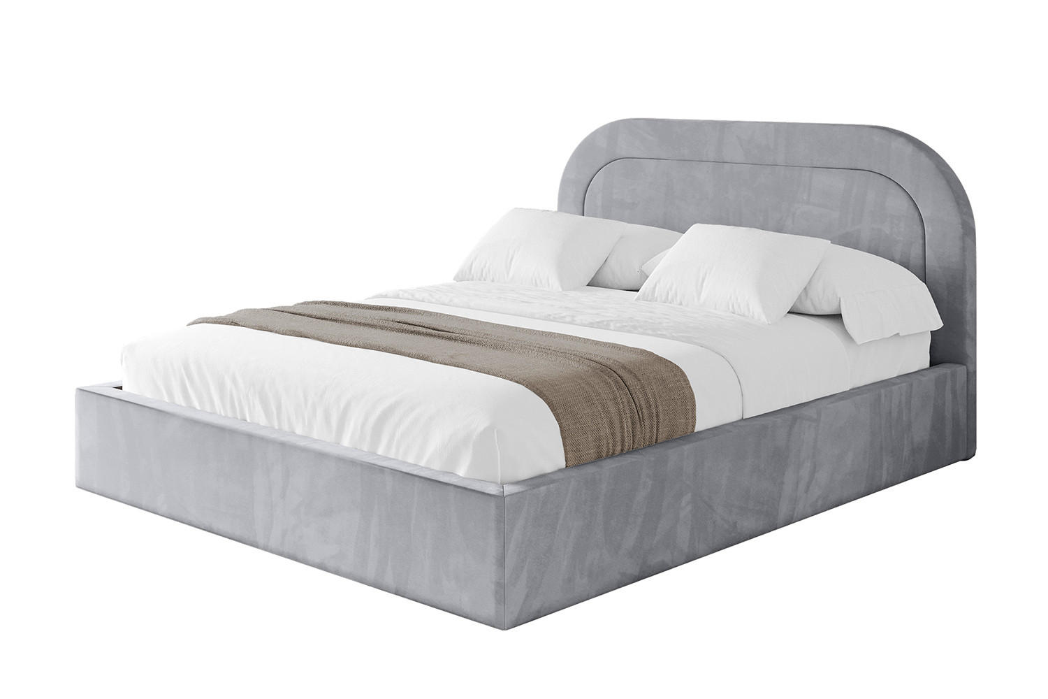 POLSTERBETT mit Bettkasten und Lattenrost, Bett mit Matratze H3/H4 - LERAY 200x200 Hellgrau - Hellgrau, Holzwerkstoff/Textil (200/200cm) - ALTDECOR