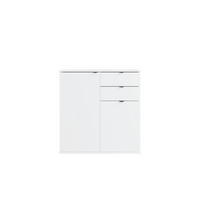 KOMMODE METRIX 80/82,5/35cm mit 2 Schubladen 2 Türen Weiß - Weiß, Holzwerkstoff (80/82.5/35cm) - MASSENO