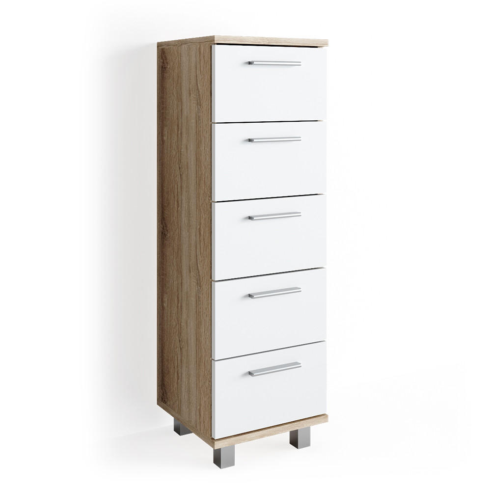 BADSCHRANK Ilias Sonoma 30 x 95 cm - Sonoma Eiche, Holzwerkstoff (30/95/30cm) - Vicco