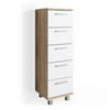 BADSCHRANK Ilias Sonoma 30 x 95 cm - Weiß/Sonoma Eiche, Holzwerkstoff (30/95/30cm) - Vicco