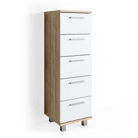 BADSCHRANK Ilias Sonoma 30 x 95 cm - Weiß/Sonoma Eiche, Holzwerkstoff (30/95/30cm) - Vicco