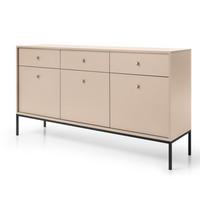 SIDEBOARD Mono beige / schwarz 153 / 39 / 83cm - Beige/Schwarz, Holz/Holzwerkstoff (153/83/39cm) - Feldmann-Wohnen