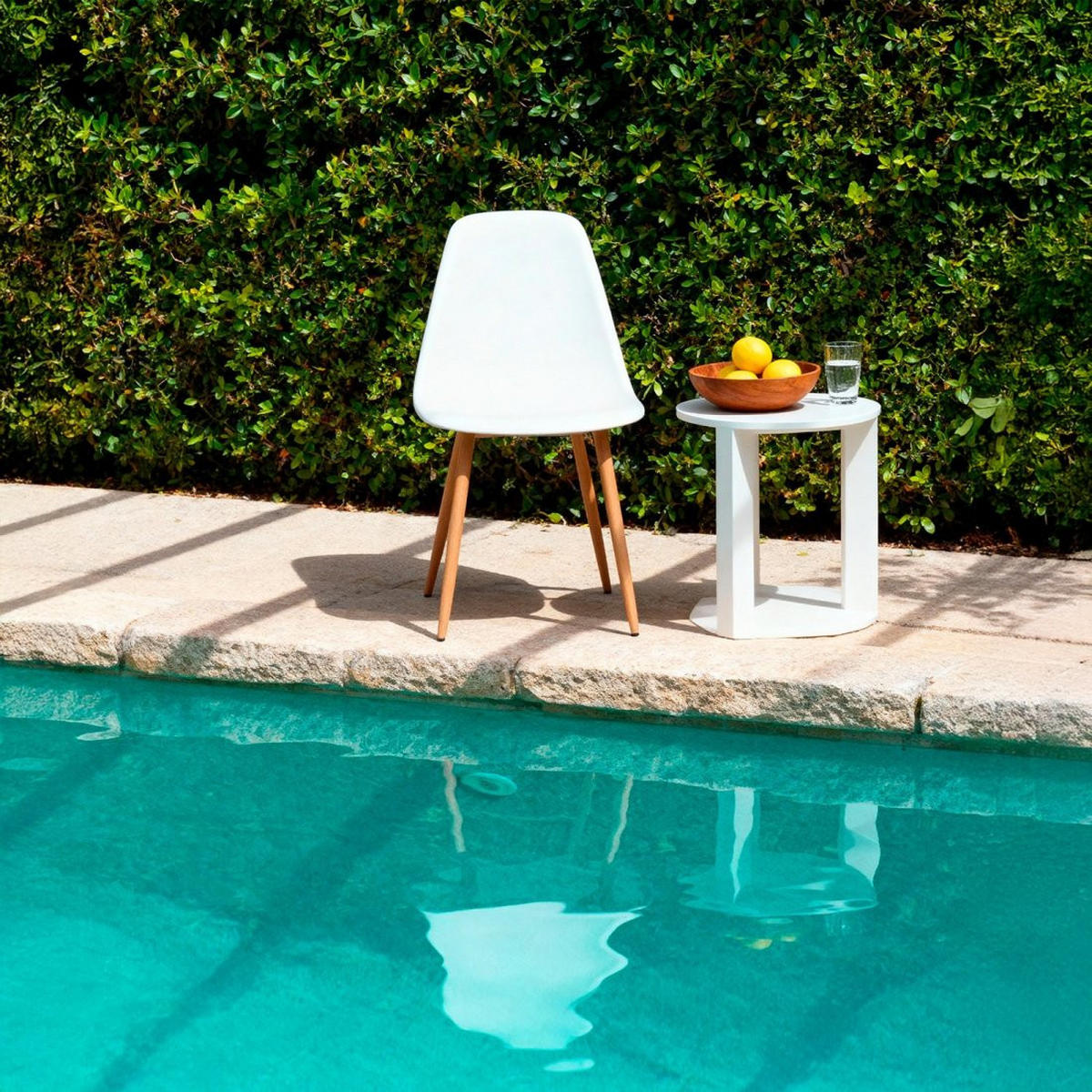 STUHL FÜR DRAUSSEN Nina Weiß 45 cm x 80 cm - Weiß, Kunststoff (45/80/53cm)