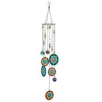 WINDSPIEL Mandala mit Chakra-Kristallperlen 61 cm - Multicolor, Metall (59.7/9.4/9.4cm)