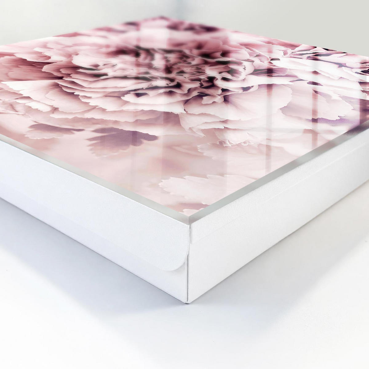 SCHLÜSSELBOX Weiß 30x30 cm – Türöffnung nach rechts - Rosa Blume - Pink, Metall (30/30/5cm) - TULUP