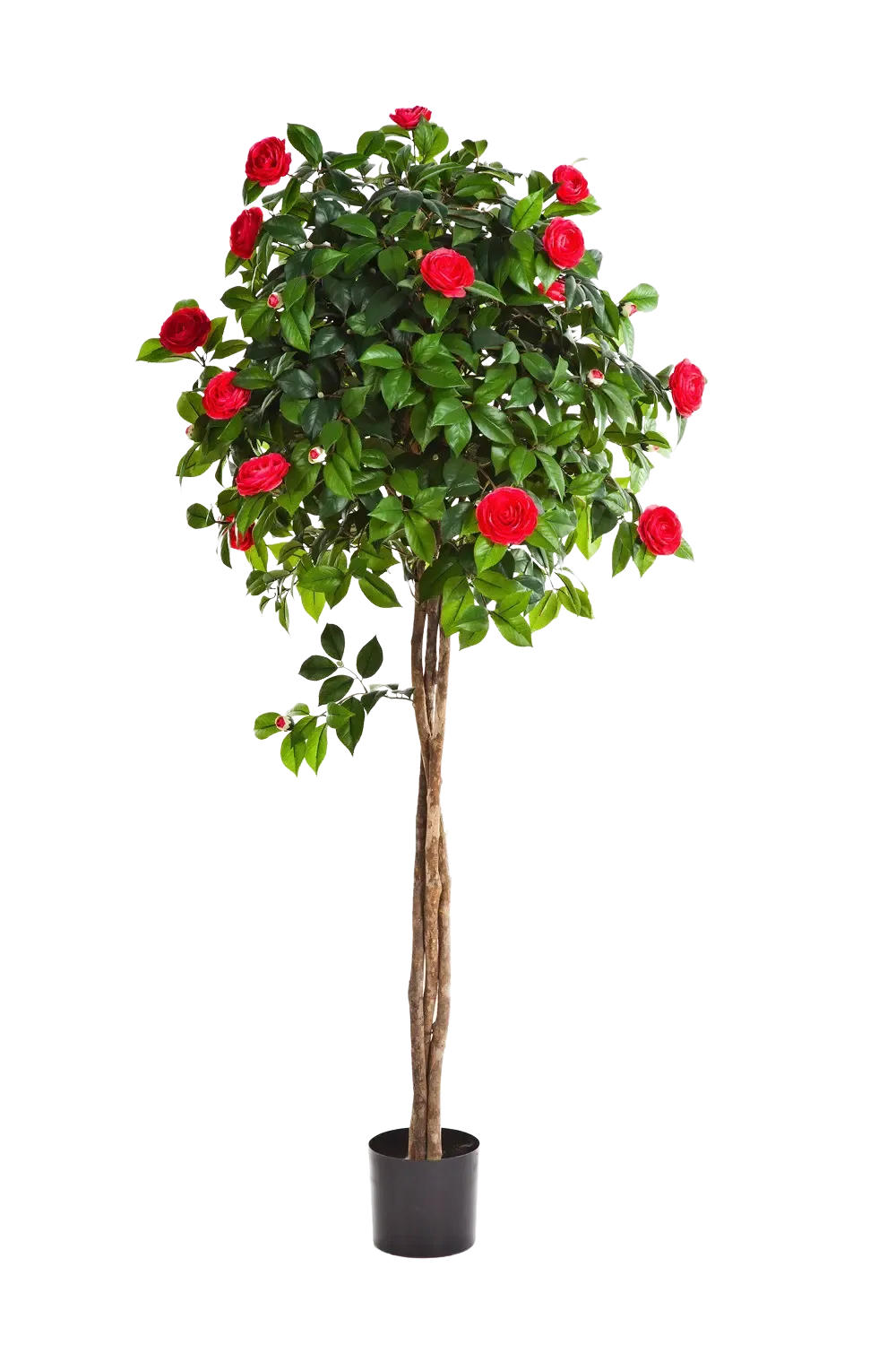 KUNSTBAUM Künstlicher Kamelienbaum - Pelin 130 cm - Rot, Kunststoff (130cm) - aplanta