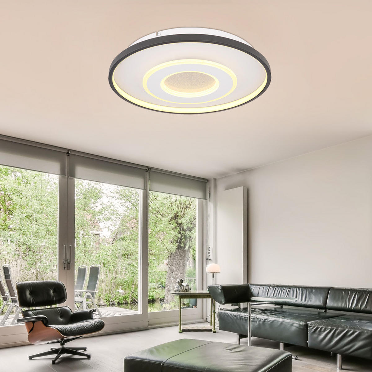 LED DECKENLEUCHTE BRIENNA Weiß - Weiß, Metall (48/48/8cm) - Globo Lighting