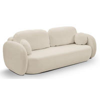 SITZSOFA Ecru LIO Mit Schlaffunktion Bezogen Mit Stoff SICURO 55 - Beige, Leder/Textil (238/86.5/101cm) - Sepro Meble