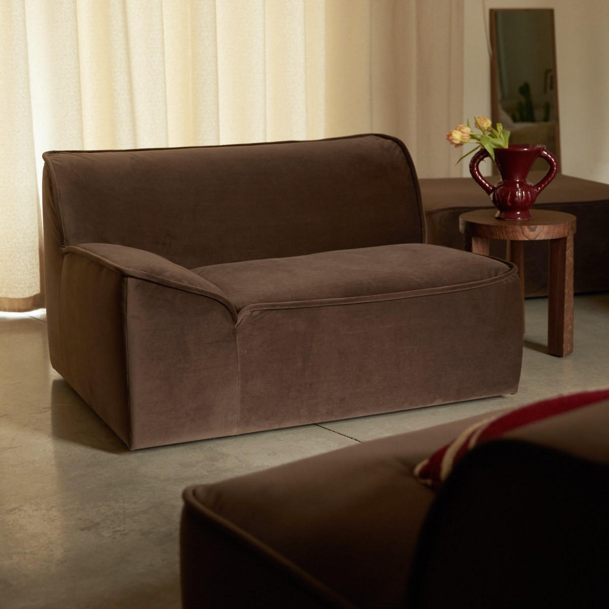 SOFA Quinto Braun aus Stoff - Braun, Textil (225/73/225cm) - Tikamoon