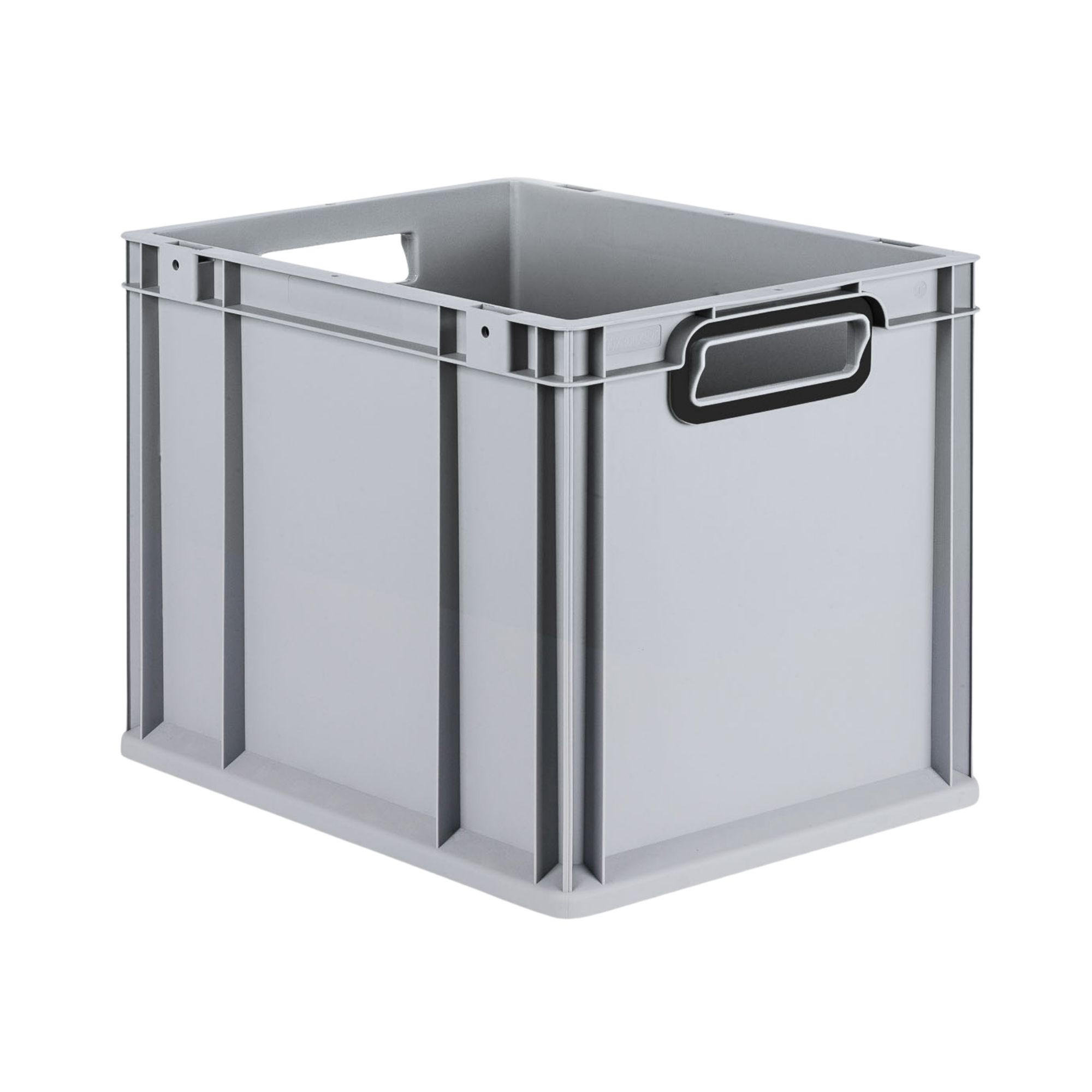 EUROBOX NextGen Color 32x30x40 cm 30 Liter Griffe schwarz offen, Grau - Schwarz/Grau, Kunststoff (30/32/40cm) - PROREGAL