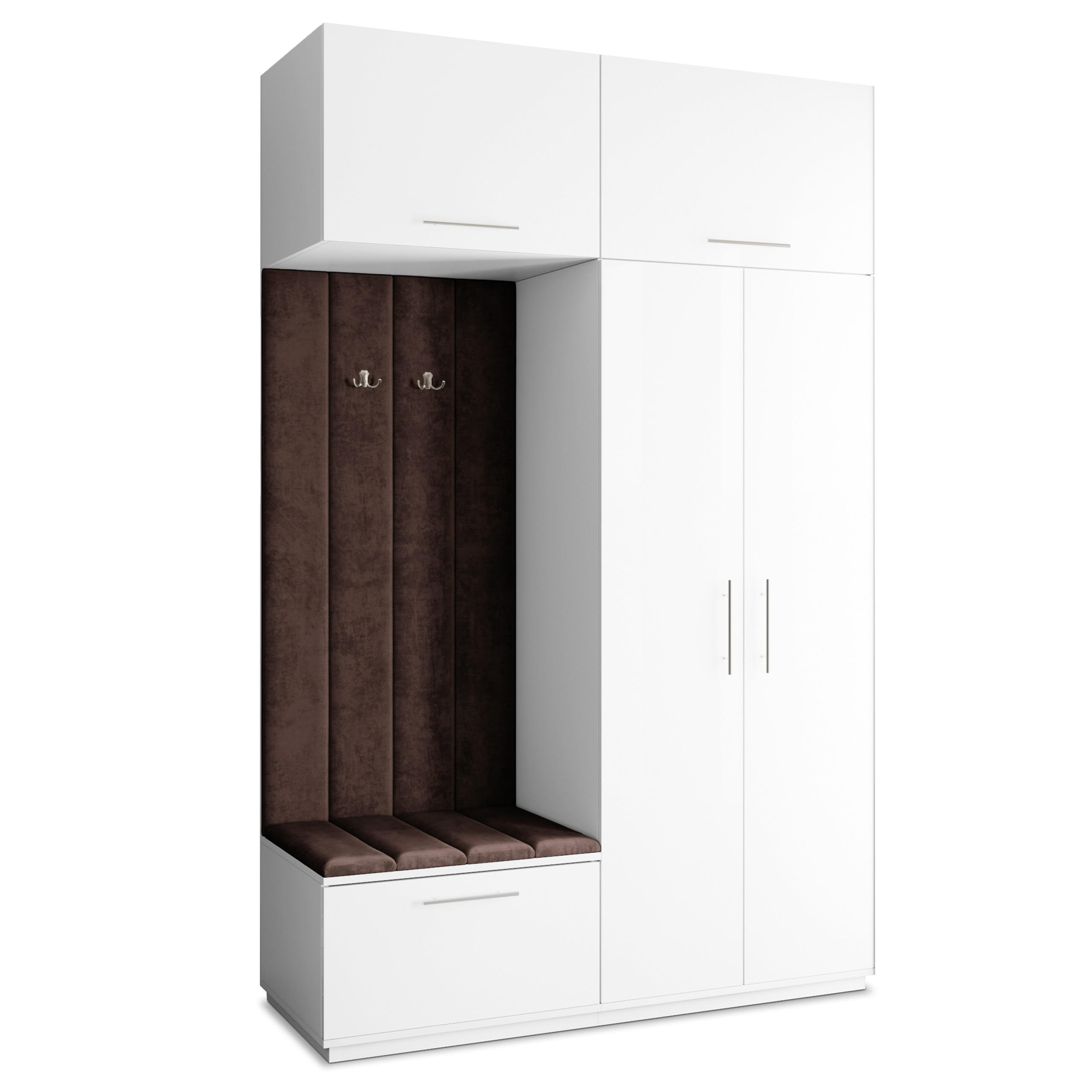 Masseno Garderobenschrank Weiß, Braun 150x240x60 cm