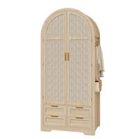 KLEIDERSCHRANK modern gebogene Türen Stauraum Kleiderstange Schubladen Luxus - Eichefarben, Holzwerkstoff (80/179/50cm) - FLIEKS
