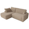ECKSCHLAFSOFA CUBO L Hellbraun Boucle - links - Schwarz/Braun, Kunststoff/Textil (273/187cm) - MKS