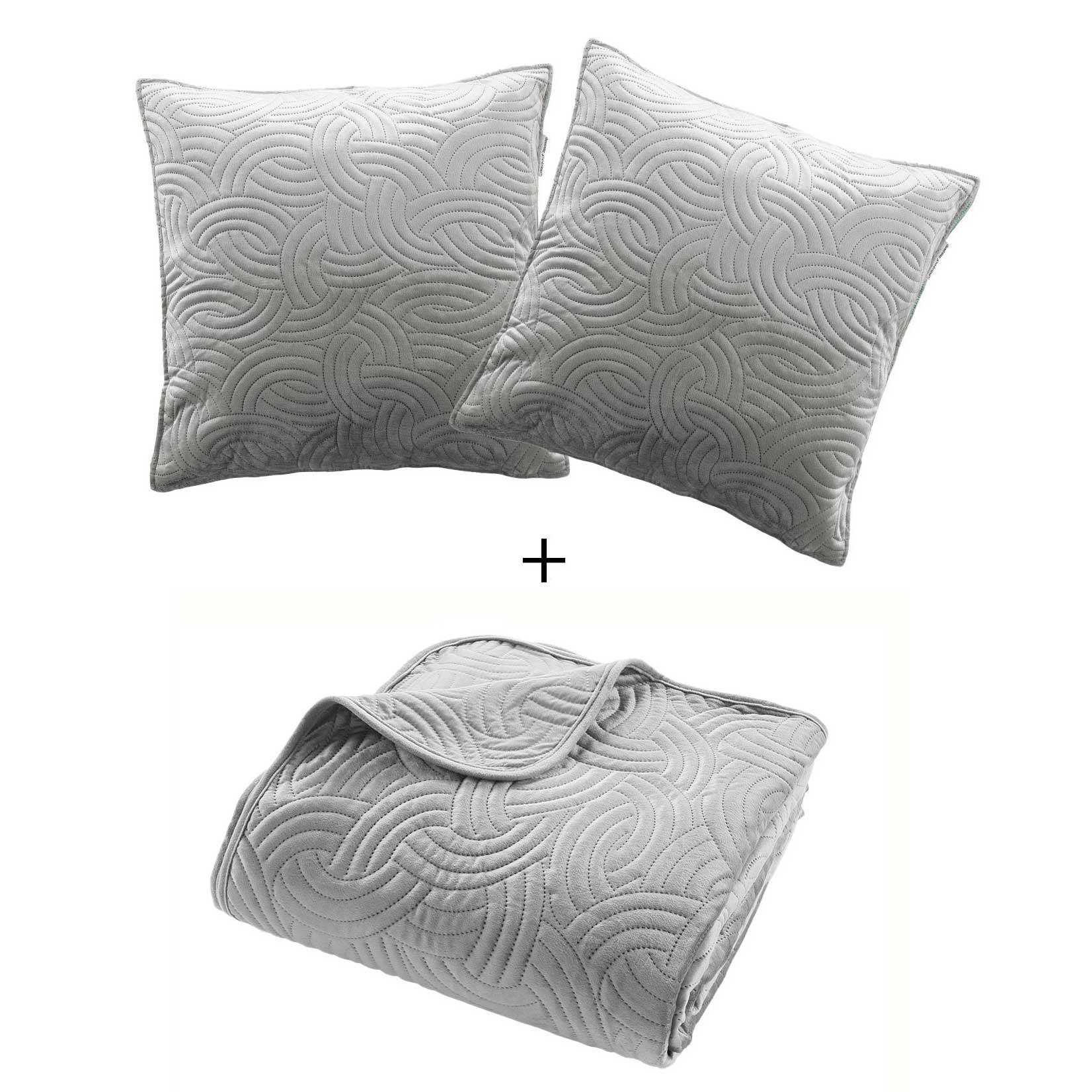 BETTWÄSCHE-SET aus Samt Solange 240/260/0,5 cm - Grau, Textil (260/240cm) - Douceur d´intérieur