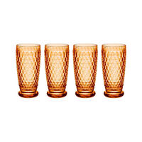 LONGDRINKGLÄSER Boston Coloured Apricot 400 ml 4er Set - Orange, Glas (0.4L) - Villeroy & Boch