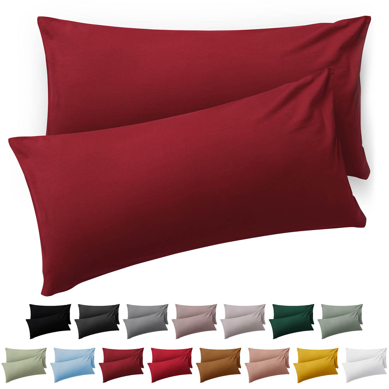 KISSENBEZUG Ellen 40/80 cm, 2er-Set, Dunkelrot - Dunkelrot, Textil (80/40cm) - Blumtal