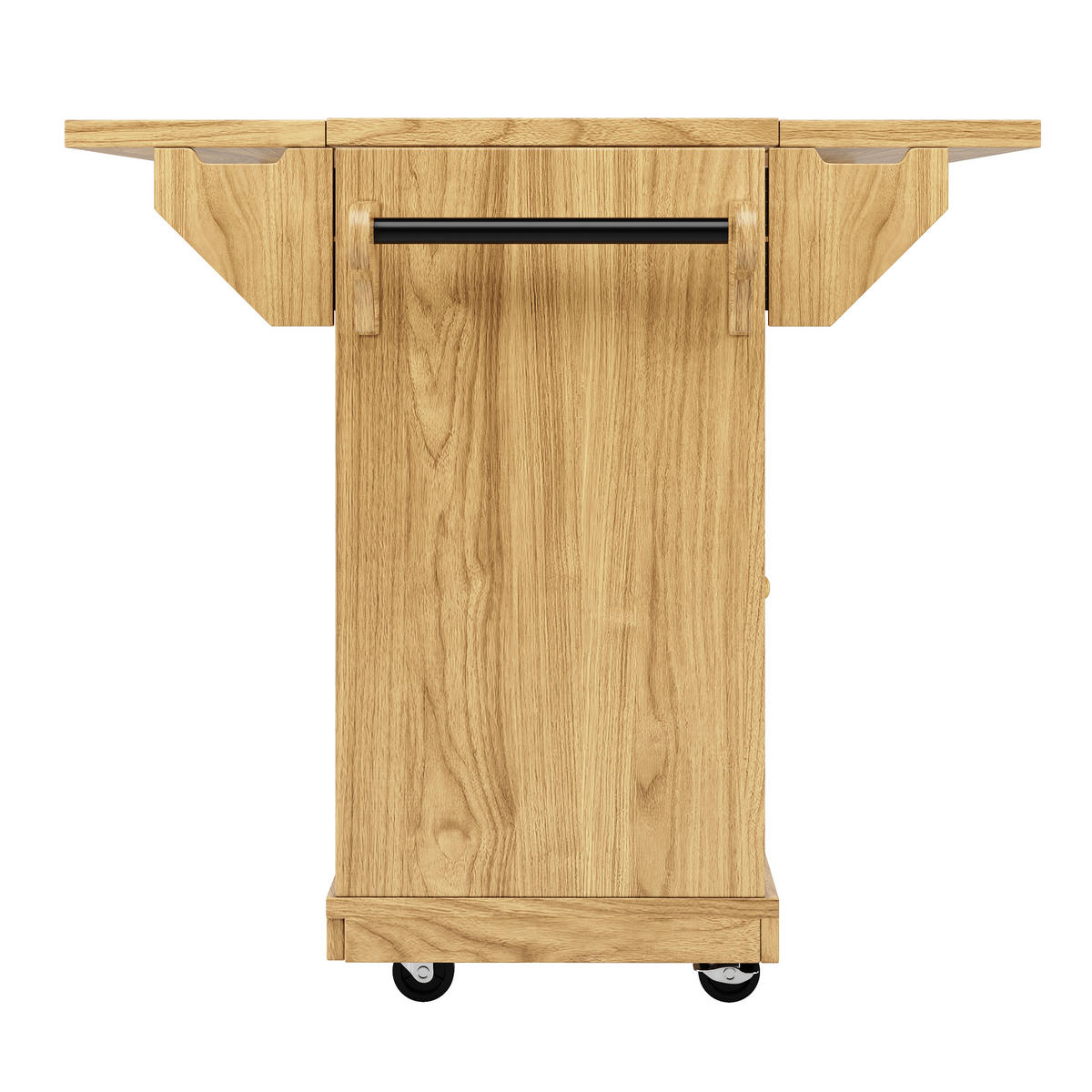 KÜCHENINSEL Ausklappbar PE Rattan Naturbraun - Naturfarben, Holzwerkstoff (142.5/95/80cm) - FLIEKS