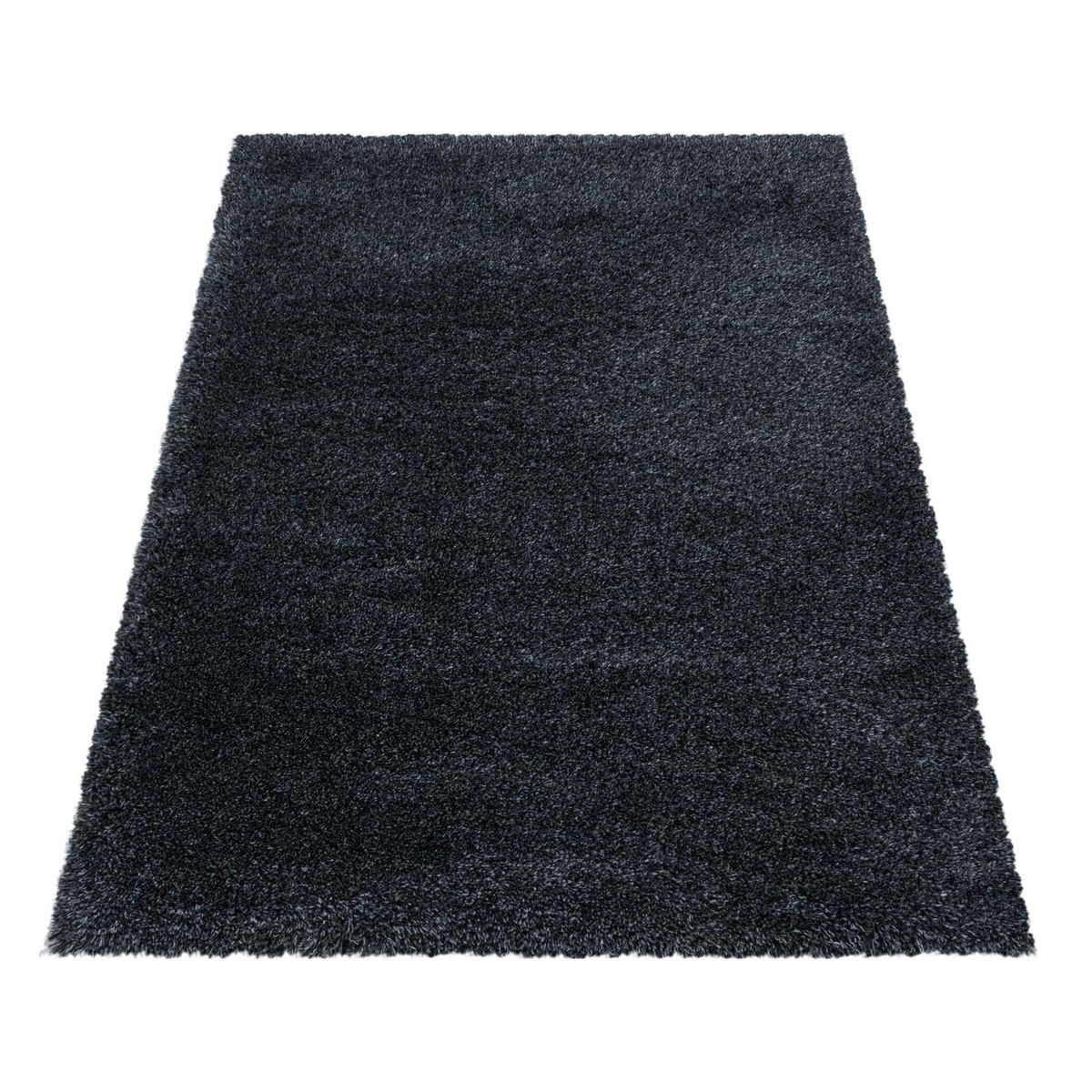 TEPPICH Hochflor Shaggy Uni Style Polypropylen Wohnzimmer Anthrazit Rechteckig 140x200 - Anthrazit, Textil (140/200cm) - KADIMA DESIGN