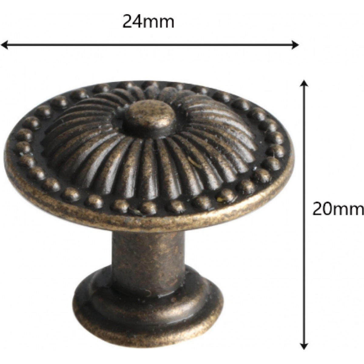ZINKLEGIERUNGSKNAUF 10er-Set Bronze Vintage 24 x 20 mm Schrank Möbel Schublade - Bronzefarben, Metall (2/2/2.4cm) - MCBOSON