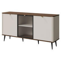 KOMMODE Marly Kaschmir / Walnuss 160 / 40 / 82cm - Kaschmir/Beige, Holz/Holzwerkstoff (160/82/40cm) - Feldmann-Wohnen