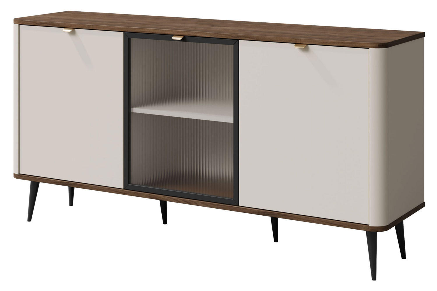 Feldmann-Wohnen KOMMODE Beige, Braun 160cm × 40cm × 82cm